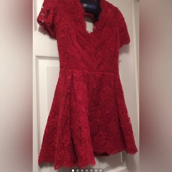 Dee Hutton Dresses | Red Lace Party Dress Dee Hutton Size 4 Petite Adorable New! | Color: Red | Size: 4 | Redgirl63's Closet Dee Hutton Dresses | Red Lace Party Dress Dee Hutton Size 4 Petite Adorable New! | Color: Red | Size: 4 | Redgirl63's Closet